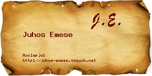 Juhos Emese névjegykártya